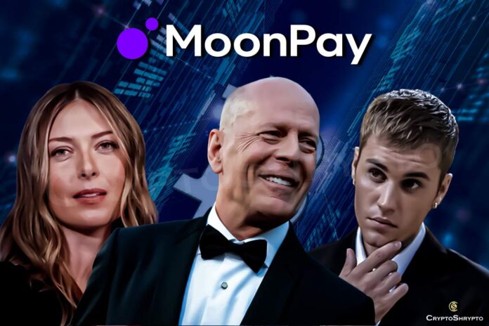 MoonPay receives investment of $87 million from Justin Bieber, Maria Sharapova, and Bruce Willis
