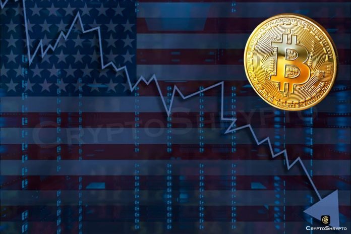 US Federal Reserve policies results fear of recession and sudden drop in crypto stocks