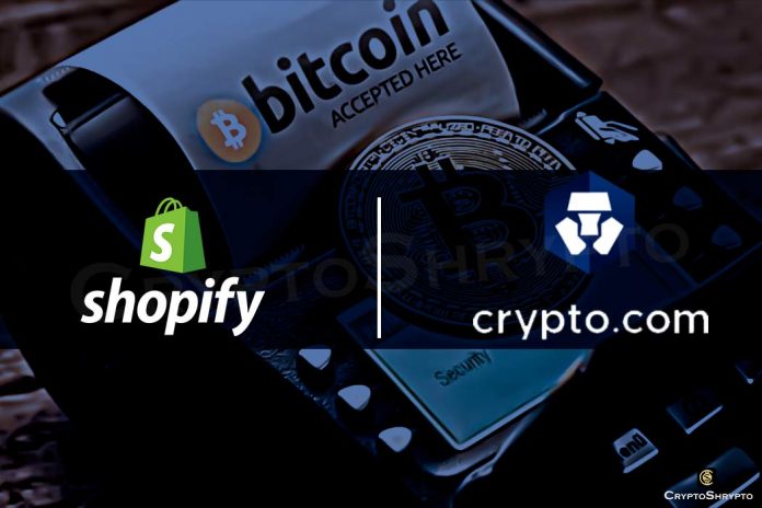 Shopify collaborates with Crypto.com to accept crypto payment transactions