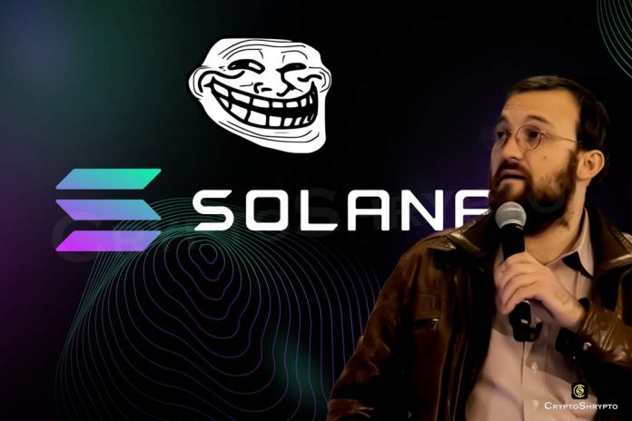 Co- founder of Cardano mocks at solana after another network issue