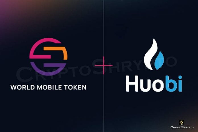 World Mobile Token lists WMT token on Huobi Exchange to expand its reach among users