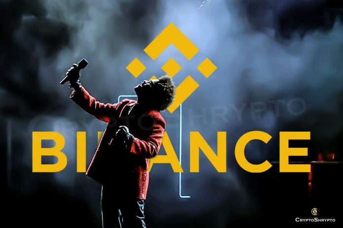 Binance announces to sponsor The Weeknd's 