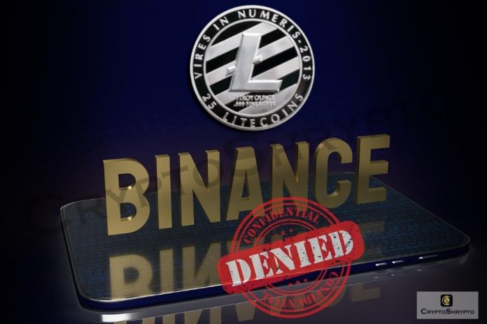 Binance all set to delist Litecoin due to privacy issue in MWEB feature