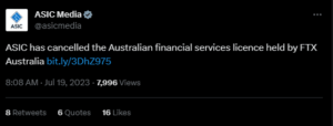 Australia's financial authority suspends FTX Australia license