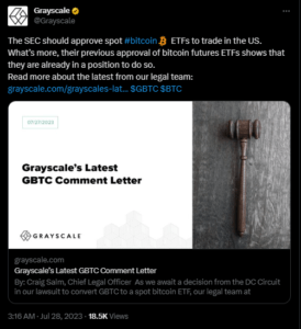 Grayscale requests SEC to approve all spot Bitcoin ETF